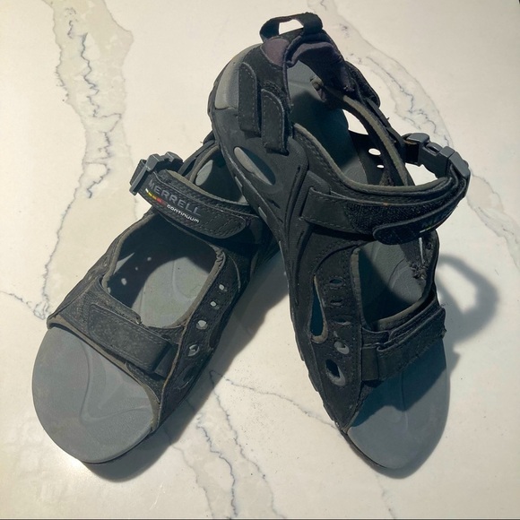 MERRELL Continuum Sz 8 Open Toe Hiking Hook & Loop Closures Adjustable Sandals - Picture 1 of 14